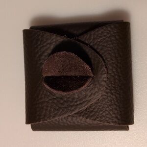 NEW! Handmade Genuine Leather Origami Coin Pouch Chocolate Brown #01